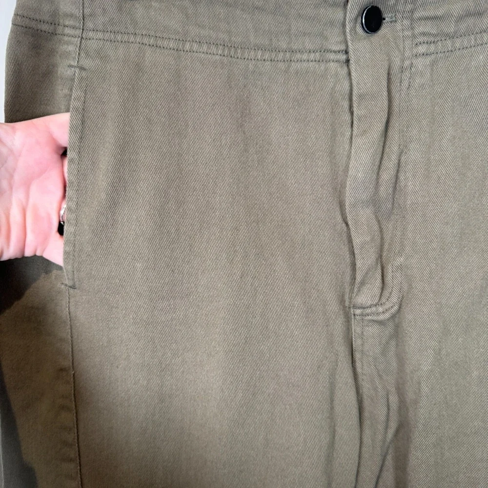 Roucha Paya‎ Denim Barrel Jeans Wide Leg Denim Canvas Baggy Size C Olive Green